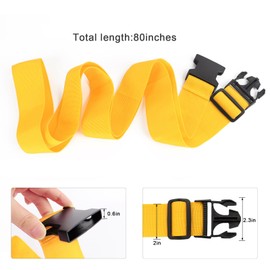 2Pcs Luggage Straps for Suitcase Travel Accessories TSA Approved, 80In Long Belts to Keep Your Suitcase Secure, Adjustable Bag Strap with Quick-Release Buckle for Travel Bag Closure, Yellow
