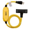 ELEGRP 15A Auto Reset Inline GFCI Extension Cord 3ft 12/3