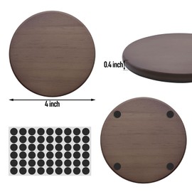 24 PCS Unfinished Square Wood Coasters, SIJDIEE 4 Inch Blank Wooden Craft Coasters with Non-Slip Foam Pad Stickers for DIY Stained Painting Wood Engraving Home Decoration Supplies