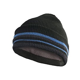 Magg Shop Mens Thermal Cuffed Beanie Winter Fleece Lined Folded Hat Cap (Sky Blue)