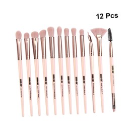 Minkissy Luxury Makeup Brush Set 12pcs Full Kit Makeup Tools Rose Gold Handle Cosmetics Brush Set for Daily Use