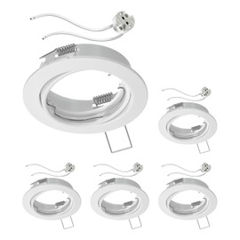 ledscom.de 5 Pieces Ceiling recessed Frame Fere recessed Frame White matt swivelling (LED/Halogen/MR16/50mm) incl. GU5.3 Socket