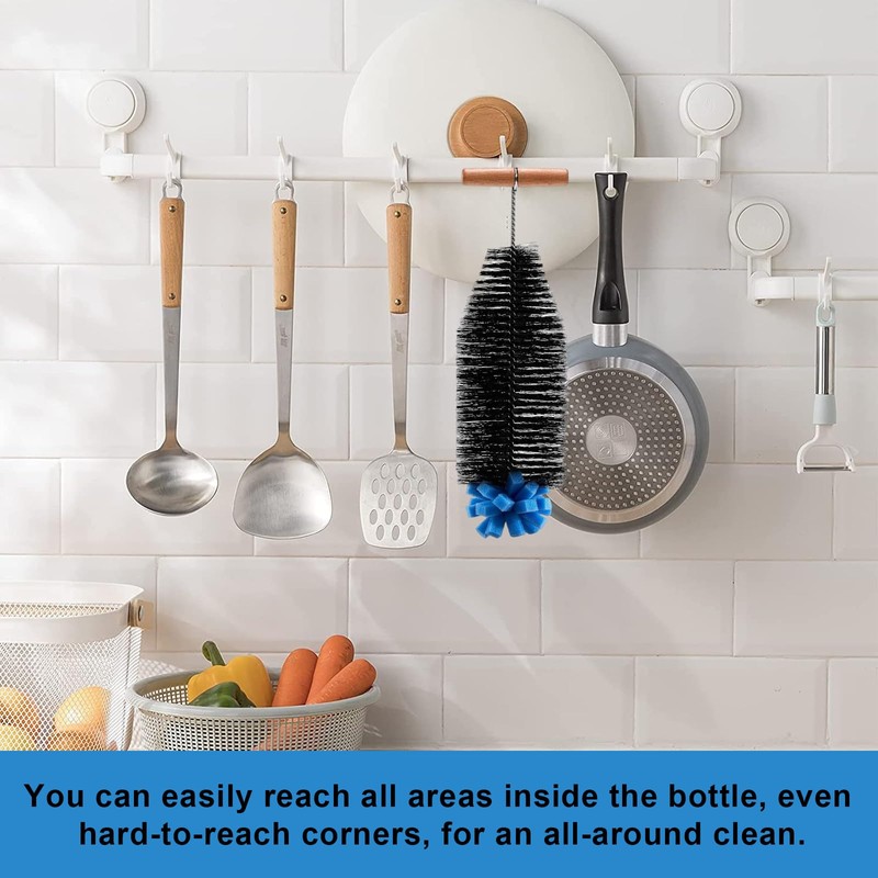 Flaschenbürste für Sodastream 32 cm – Lange Bürste mit Schwamm &