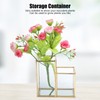 Glass Storage Container Garden Polygonal Column Golden Brass Bar Welding