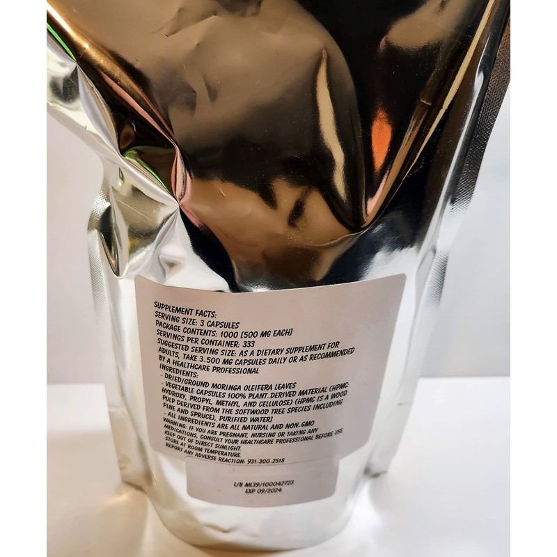 Paisley Farm and Crafts Moringa Oleifera Leaf Capsules Non GMO