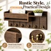 Rustic Wood Key Holder for Entryway – Wall Mounted Mail