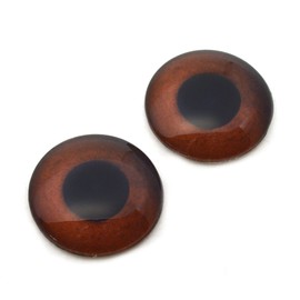 Brown Monkey Glass Animal Eyes | 6mm to 40mm Jewelry Making Art Dolls Taxidermy Sculptures Polymer Clay Eyeball Flatback Domed Cabochons (6mm)