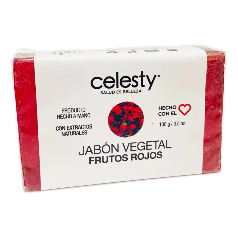 Kit 15 Pzs Jabón Vegetal Frutos Rojos 100g Glicerina