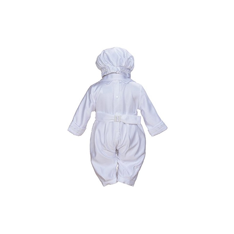 Cinda Baby Boy Satin Christening 3 Piece Set with Hat
