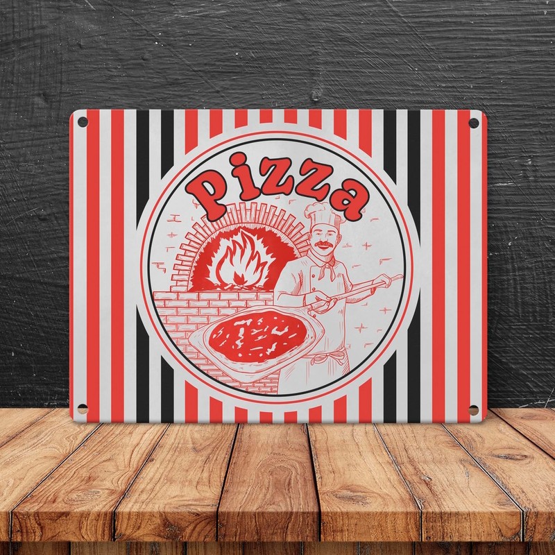 Pizza Box Metal Sign 15 x 20 cm for Pizza