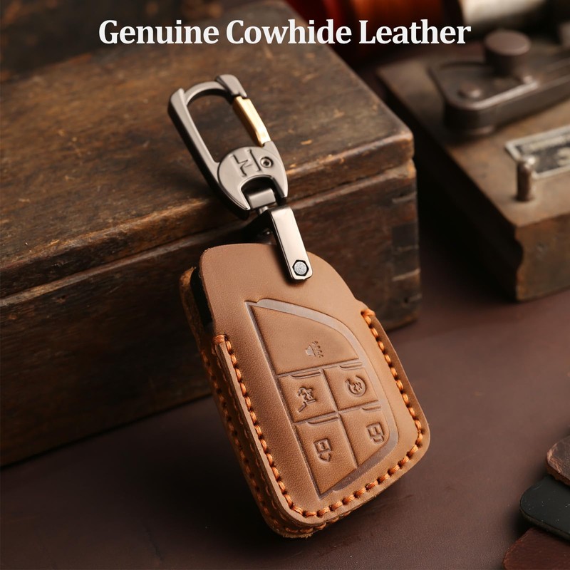Aoocar Leather Key Fob Cover, Compatible with 2021-2025 2026 GMC