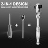 NQEUEPN 1/4" Drive Flex Head Ratchet, 2 in 1 Flex