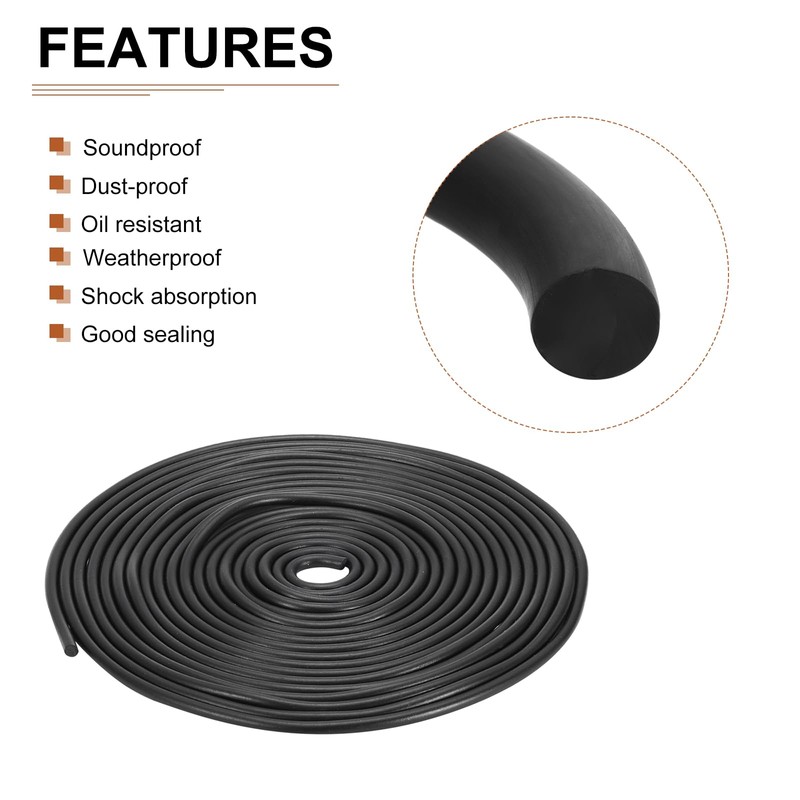 DTGN 5mm x 5meters(DxL) Nitrile Rubber Round Seal Strip -