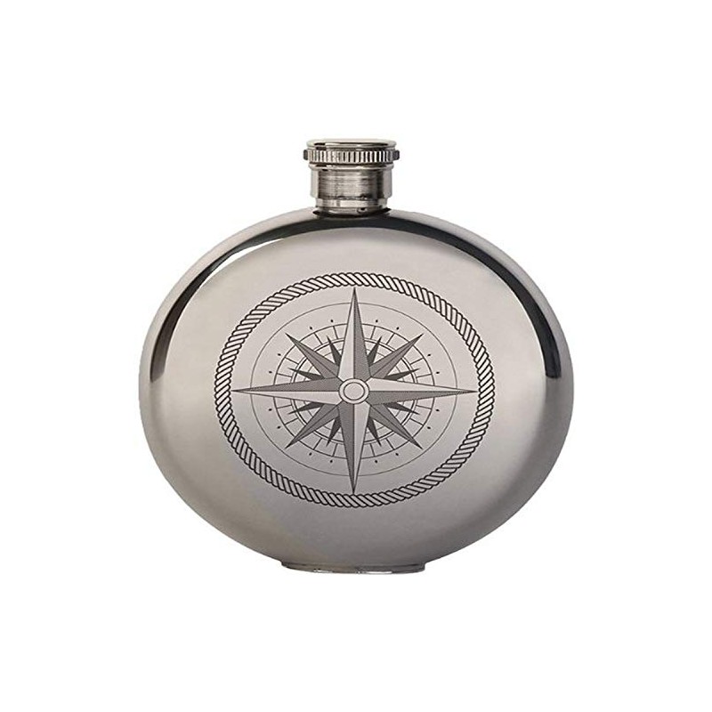 Kikkerland 5-Ounce Compass Canteen Flask, Large