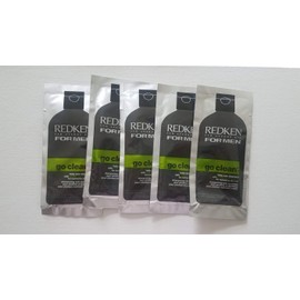 Redken for Men ~ GO CLEAN SHAMPOO PACKS ~10ml/0.35 oz each (5 packs)