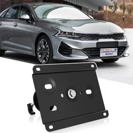 Tow Hook Adapater Do Drill Front License Plate Mounting Bracket Holder Compatible with 2015-up Kia Optima K5 and 2018-up Kia Stinger K8