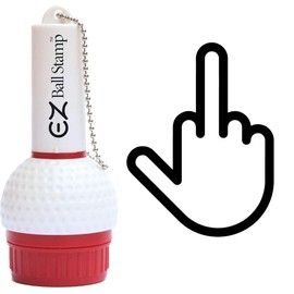 EZ BALL STAMP Golf Ball Stamp/Stamper - Ultra Quick Drying, Smear Free Ink Marker to Personalize Your Ball (Black - Finger)