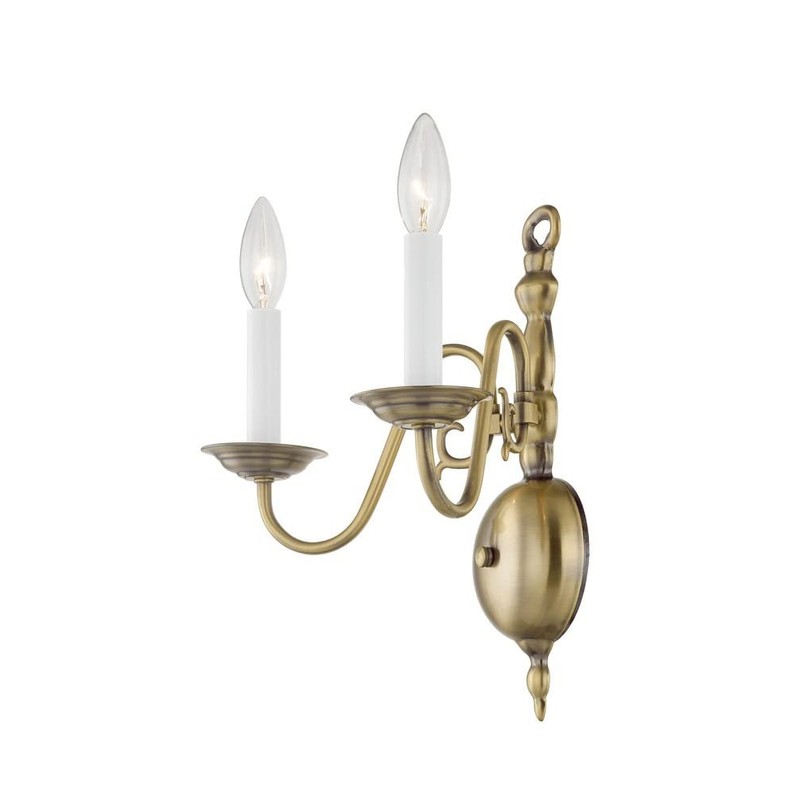 Livex Lighting 5002-02 Williamsburgh 2 Light Polished Brass Wall Sconce