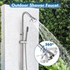 Cinwiny Polish Chrome Wall Mount Outdoor Shower Kit with Hand