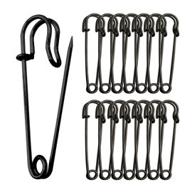 Safety Pins, 30 Pcs 1.8 inch/45 mm Safety Pins for Clothes, Large Safety Pins Heavy Duty for Clothes, Blanket, Sweaters, Shawls, Crafts (Black)