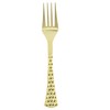 EcoQuality Gold Hammered Disposable Plastic Fork - Heavy Weight Plastic