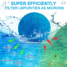 WLLEYAY 4 lbs Pool Filter Balls, New Upgrade Efficient Swimming Pool Filter Sand Alternative, Reusable Eco-Friendly Blue Filter Media Balls, Replace 150 lbs Filter Sand, Lasts for Several Seasons