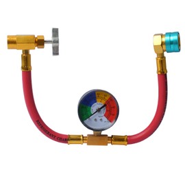 R1234YF U-Charge Hose with Gauge Set, 1234yf Recharge Kit with 1/2 LH Can Opener Tap, R1234YF Low Side Quick Coupler Car AC Charging Pipe