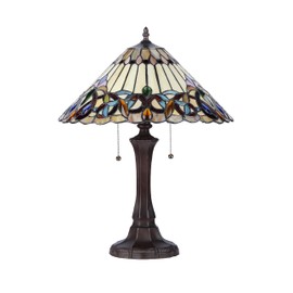 Chloe Lighting CH33318VI16-TL2 Ambrose Tiffany-Style Victorian 2-Light Table Lamp, 21.9 x 16.54 x 16.54", Multicolor