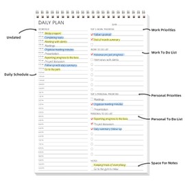Hourly Schedules 3 Pack - To Do List Notepad 3 Pack, B5(6.5" x 9.8"), Daily Planner for Organizing, Suitable for School&Office&Home, PVC cover