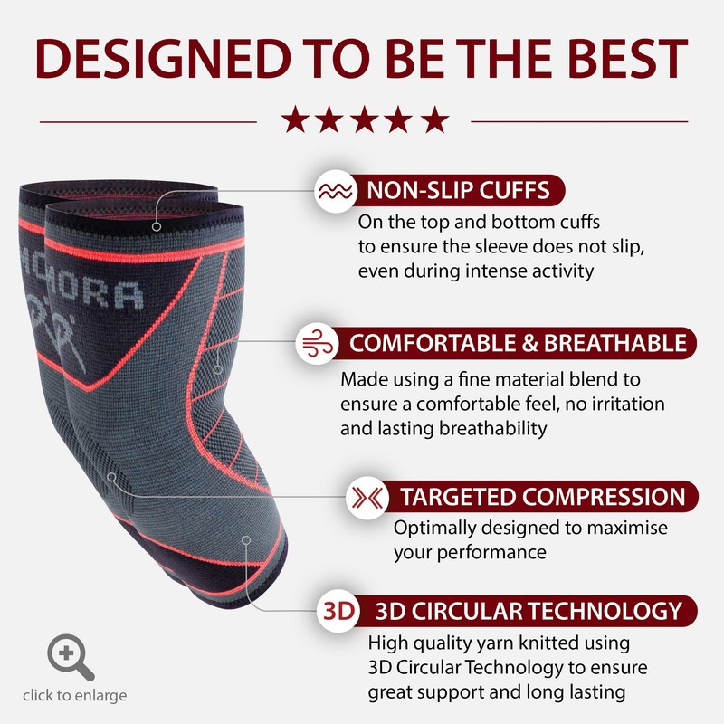 Rymora Elbow Sleeves Pair Grey XL