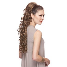 Sexy Ponytail Color 4 Dark Brown - Sepia Wigs 30" Long Layered Drawstring Curly Heat Friendly Synthetic Princess Pony Hair Piece Ariana Cola de Caballo