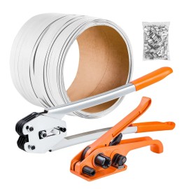 Heavy Duty Banding Sealer Tool Kit 330 ft Length PP Band 100 Metal Seals Manual Pallet Packag 330 ft Length PP Band 100 MetalLength of Strapping Belt: 330 ft, Strapping Tape Type: PP