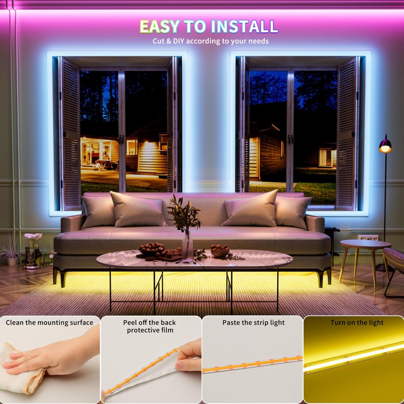 PAUTIX RGB LED Strip Light USB 5 V 2 m,