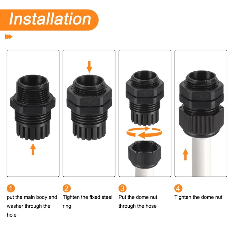 sourcing map 33 Pcs Cable Gland Kit 1/4" 3/8" 1/2"