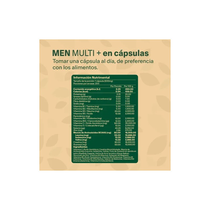Multivitaminico P Hombre Con Creatina 200 Caps Vitalbotanics