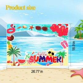 Relaxweex 13 Pcs Luau Photo Booth Props Hawaiian Party Decorations, 12 Pairs Beach Themed Funny Summer Glasses, 1 PC Summer Photo Frame, Tropical Party Supplies Favors (Beach Frame)