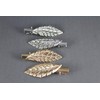 Gold leaf feather leaves metal side alligator gator clip hair