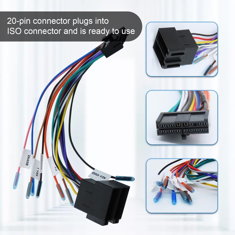 SIGANDG 1 Piece 20 Pin to ISO Wiring Harness Adapter