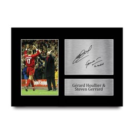 HWC Trading Gerard Houllier & Steven Gerrard Liverpool Gifts Printed Autograph Picture For Football Fans And Fans A4