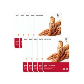 Ricocel 네이처리커버리 촉촉 순한 마스크팩 홍삼 23g x 10매 Nature Recovery Moisturizing Gentle Mask Pack Red Ginseng 23g x 10 Sheets