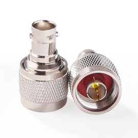 KUOQIY 2 Stücke Kupfer N Stecker auf BNC Buchse Adapter, Typ N auf BNC-Adapter, für WLAN Antennenverlängerungskabel