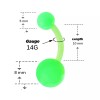LionGothic Belly Button Navel Rings with Solid Acrylic Balls Bio-Flex