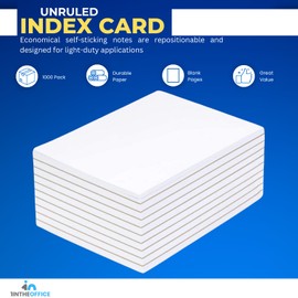 1InTheOffice White Memo Loose Sheets 4x6, Unruled, Plain White, 1000/Pack