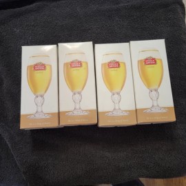 Stella Artois Set Of 4 STELLA ARTOIS Belgium Gold Rimmed Beer Glass , Chalice~33 cl