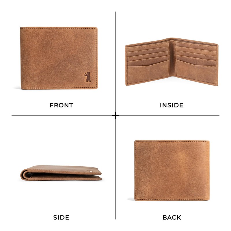 BERLINER BAGS Vintage Leather Wallet Brooklyn, RFID Blocking Wallet, Billfold