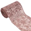MEEDEE 6 Inch Wide Rose Gold Glitter Mesh Web Wired