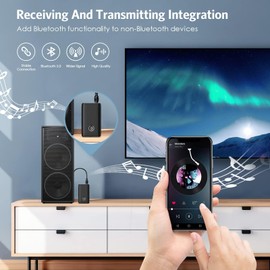 Ankilo (Upgraded) Bluetooth Adapter Audio, 2 in 1 Bluetooth Sender Empfänger, 5.0 Bluetooth Transmitter Receiver Klinke 3,5 AUX für Kopfhörer, Lautsprecher, Stereoanlage, Auto, TV