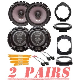 Alpine 6.5" Front & Rear Speakers for 2007-2013 Silverado & Sierra Extended Cab