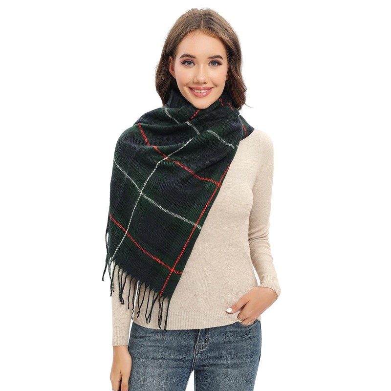 Tuopuda Women's Scarf Checked Pashmina XXL Stoles Oversized Autumn Scarf