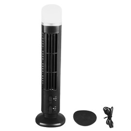 Bladeless Tower Fan, Quiet Cooling Desk Fan for Bedroom, 90° Oscillation, 34dB Noise, Portable, Bedroom, Office, ABS, White, 10.5x33cm (Black)